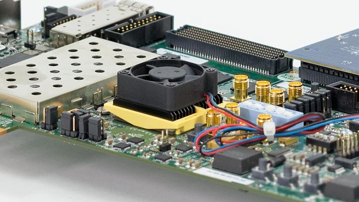 FPGA board used in implementing wireless design prototypes.