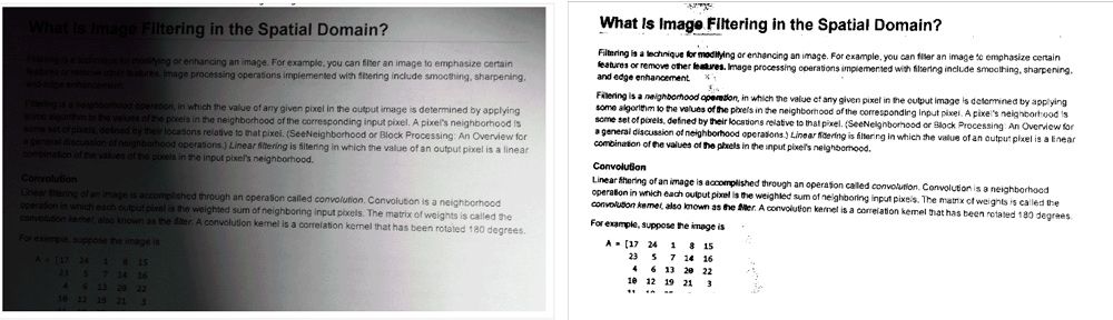Using thresholding to convert to a binary image to improve the legibility of the text in an image.