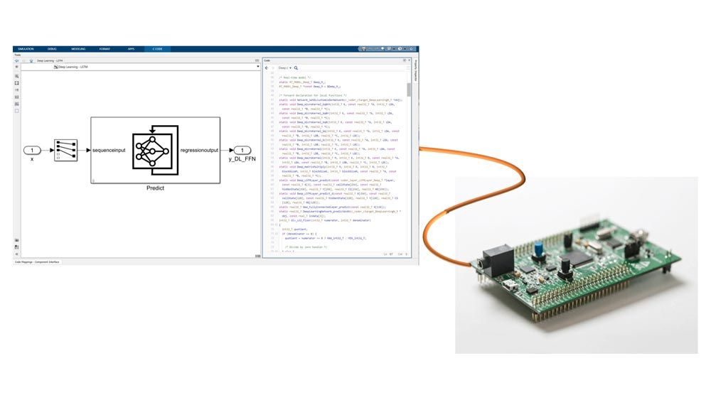 Screenshot of C/C++ code being deployed to an image of embedded hardware. 