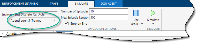 Simulation toolstrip tab