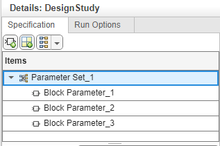 Exhaustive combination parameter set