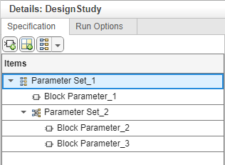 Nested parameter set
